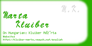marta kluiber business card